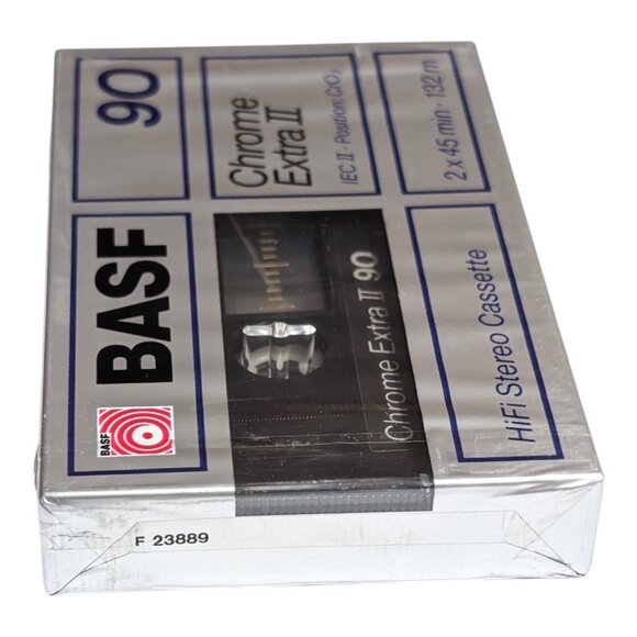 BASF CHROME EXTRA II 90 Blank Audio Cassette Tape 1988 TYPE II SEALED NOS - Picture 4 of 7